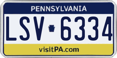 PA license plate LSV6334