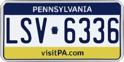 PA license plate LSV6336