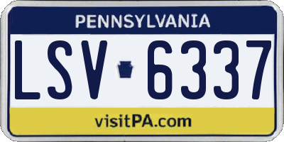 PA license plate LSV6337