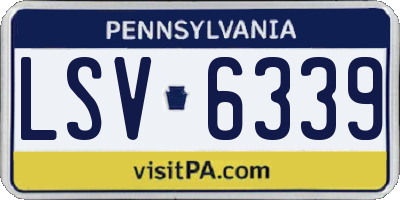 PA license plate LSV6339