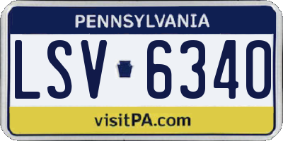 PA license plate LSV6340