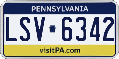 PA license plate LSV6342