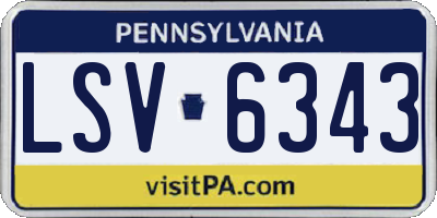 PA license plate LSV6343