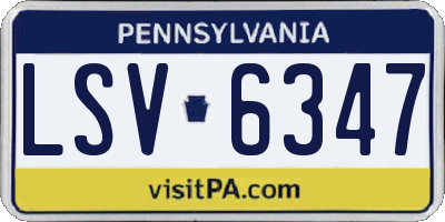 PA license plate LSV6347