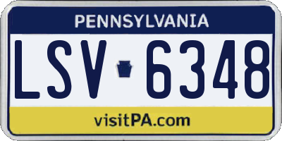 PA license plate LSV6348