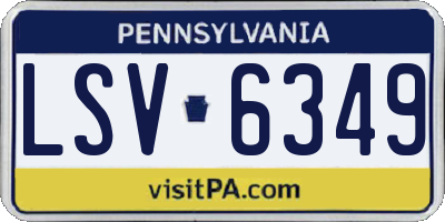 PA license plate LSV6349
