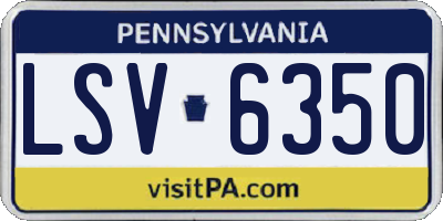 PA license plate LSV6350