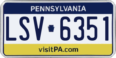 PA license plate LSV6351
