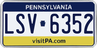 PA license plate LSV6352