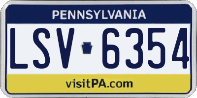 PA license plate LSV6354