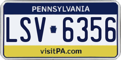 PA license plate LSV6356