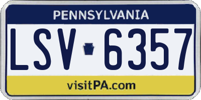 PA license plate LSV6357