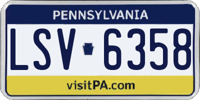 PA license plate LSV6358