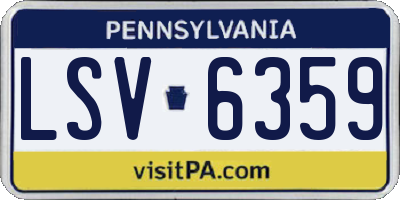 PA license plate LSV6359