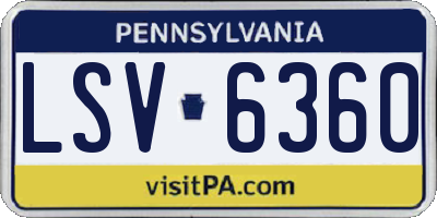 PA license plate LSV6360