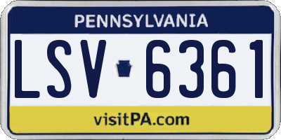 PA license plate LSV6361