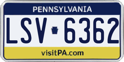 PA license plate LSV6362
