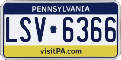 PA license plate LSV6366