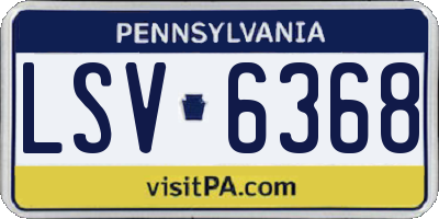 PA license plate LSV6368