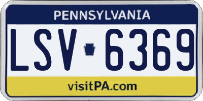 PA license plate LSV6369