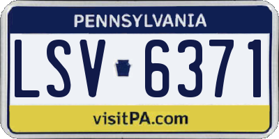 PA license plate LSV6371