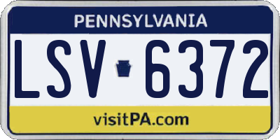PA license plate LSV6372