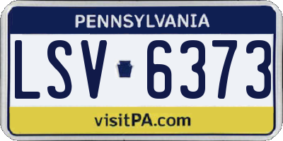 PA license plate LSV6373