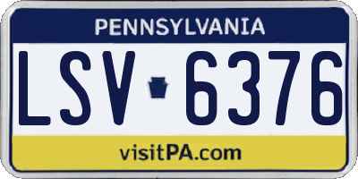 PA license plate LSV6376