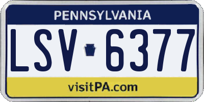 PA license plate LSV6377