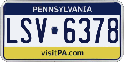 PA license plate LSV6378