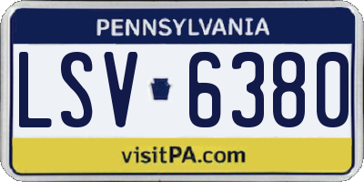 PA license plate LSV6380
