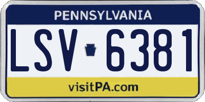 PA license plate LSV6381
