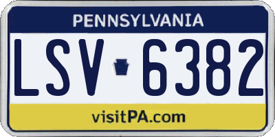 PA license plate LSV6382