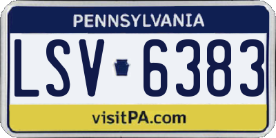 PA license plate LSV6383