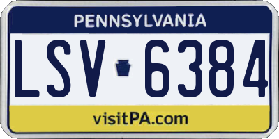 PA license plate LSV6384