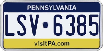 PA license plate LSV6385