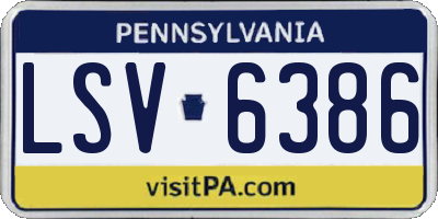 PA license plate LSV6386