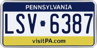 PA license plate LSV6387