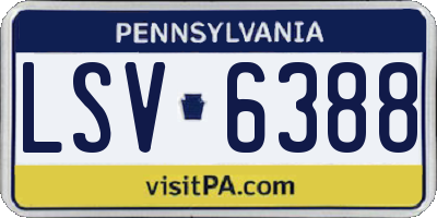 PA license plate LSV6388