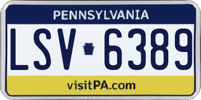 PA license plate LSV6389