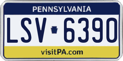 PA license plate LSV6390