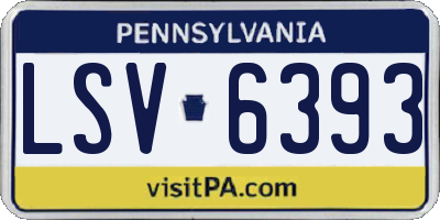 PA license plate LSV6393