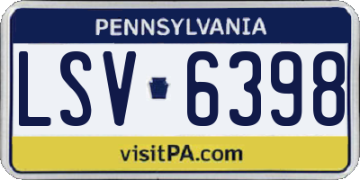 PA license plate LSV6398