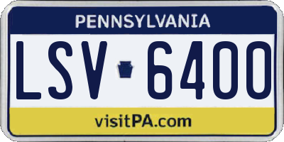 PA license plate LSV6400