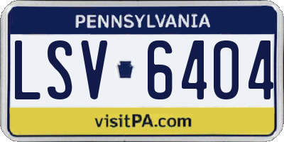 PA license plate LSV6404