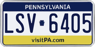 PA license plate LSV6405