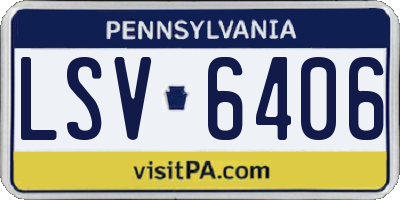 PA license plate LSV6406