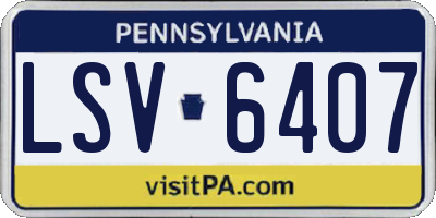 PA license plate LSV6407