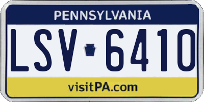 PA license plate LSV6410