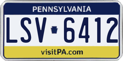 PA license plate LSV6412